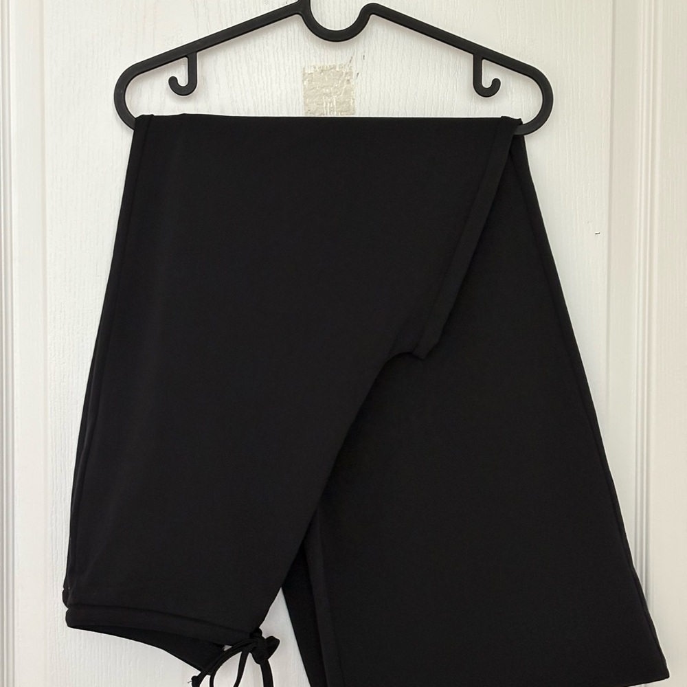 Zara Dark Navy Blue Wide-Leg Strechy Drawstring Pants